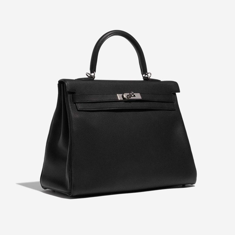 Pre-owned Hermès bag Kelly 35 Togo Black Black Side Front | Sell your designer bag on Saclab.com