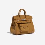 Pre-owned Hermès bag Birkin Cargo 25 Toile Goeland / Veau Swift Desert / Sesame Brown Side Front | Sell your designer bag on Saclab.com