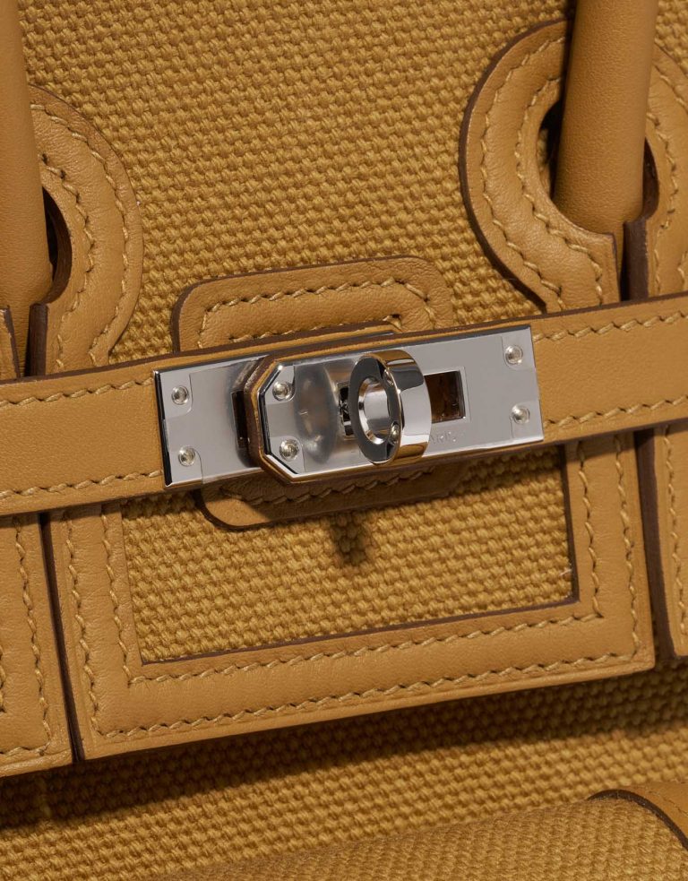 Pre-owned Hermès bag Birkin Cargo 25 Toile Goeland / Veau Swift Desert / Sesame Brown Closing System | Sell your designer bag on Saclab.com