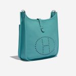 Pre-owned Hermès bag Evelyne 29 Taurillon Clemence Blue Lagon Blue Side Front | Sell your designer bag on Saclab.com