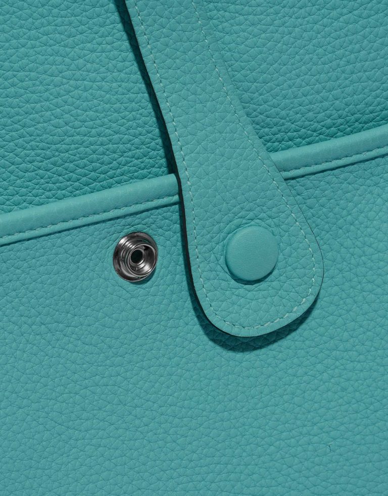 Pre-owned Hermès bag Evelyne 29 Taurillon Clemence Blue Lagon Blue Front | Sell your designer bag on Saclab.com