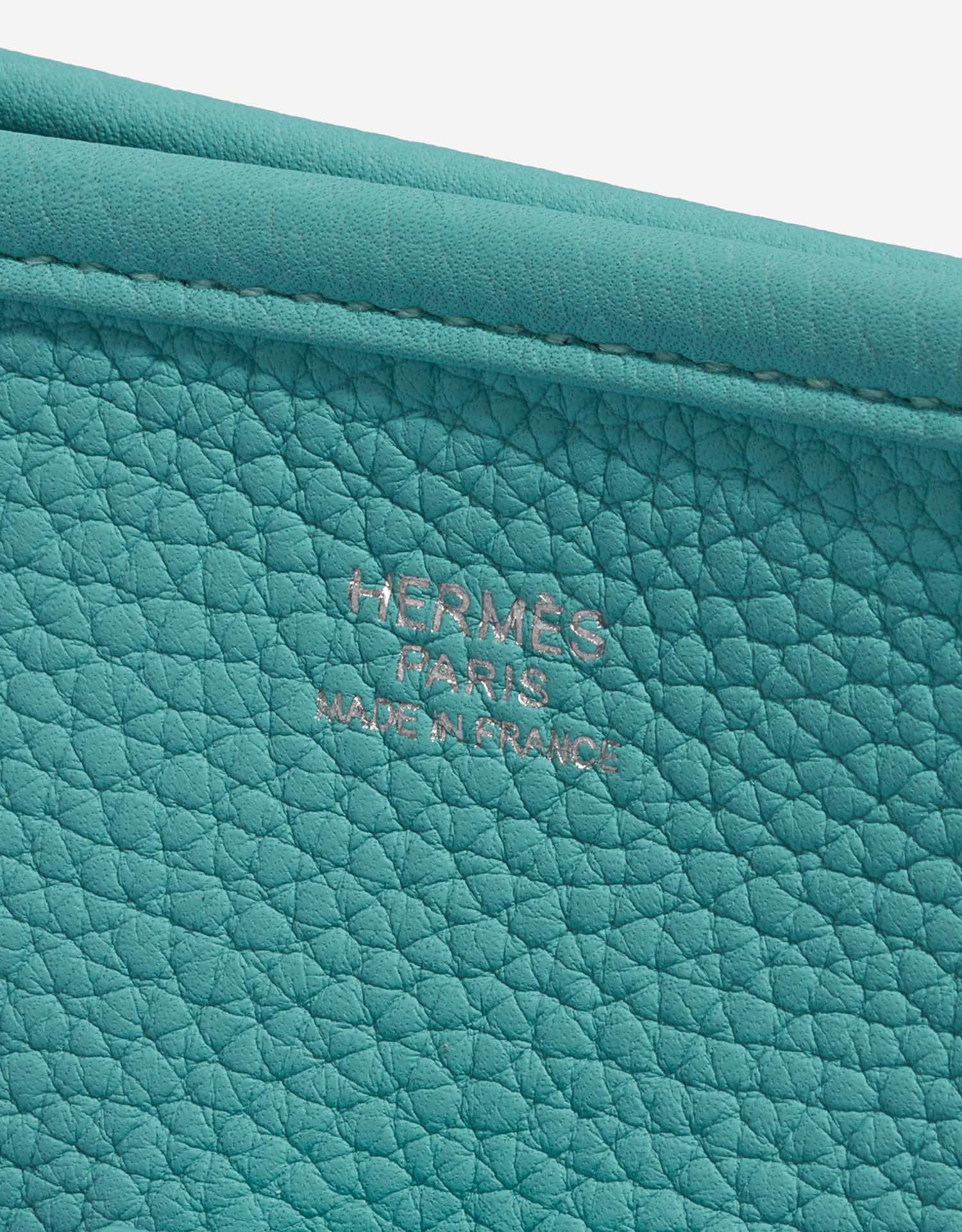 Pre-owned Hermès bag Evelyne 29 Taurillon Clemence Blue Lagon Blue Logo | Sell your designer bag on Saclab.com