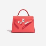 Pre-owned Hermès bag Kelly Mini Epsom Limited Edition Verso Rose Jaipur / Rouge Vif Rose Front Open | Sell your designer bag on Saclab.com