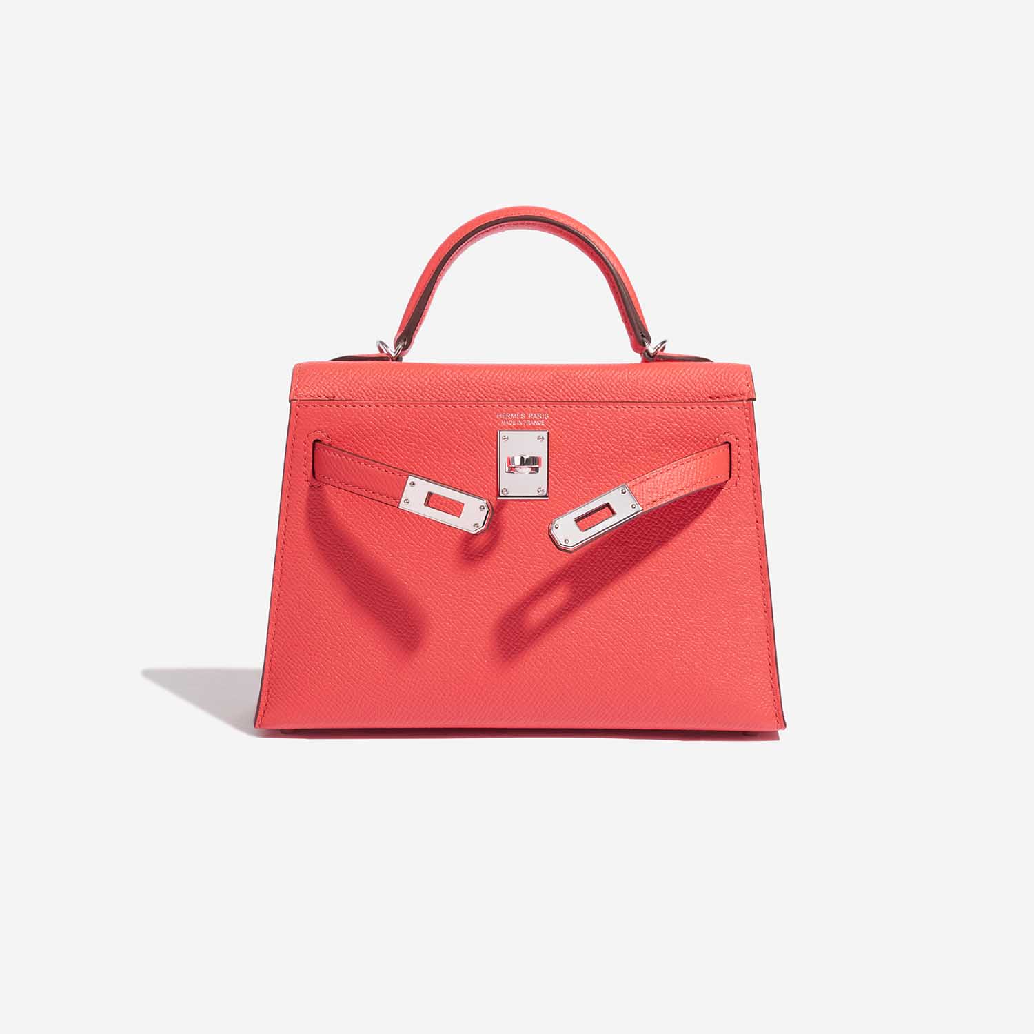 Gebrauchte Hermès Tasche Kelly Mini Epsom Limited Edition Verso Rose Jaipur / Rouge Vif Rose Front Open | Verkaufen Sie Ihre Designer-Tasche auf Saclab.com