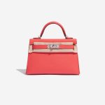 Pre-owned Hermès bag Kelly Mini Epsom Limited Edition Verso Rose Jaipur / Rouge Vif Rose Front Velt | Sell your designer bag on Saclab.com