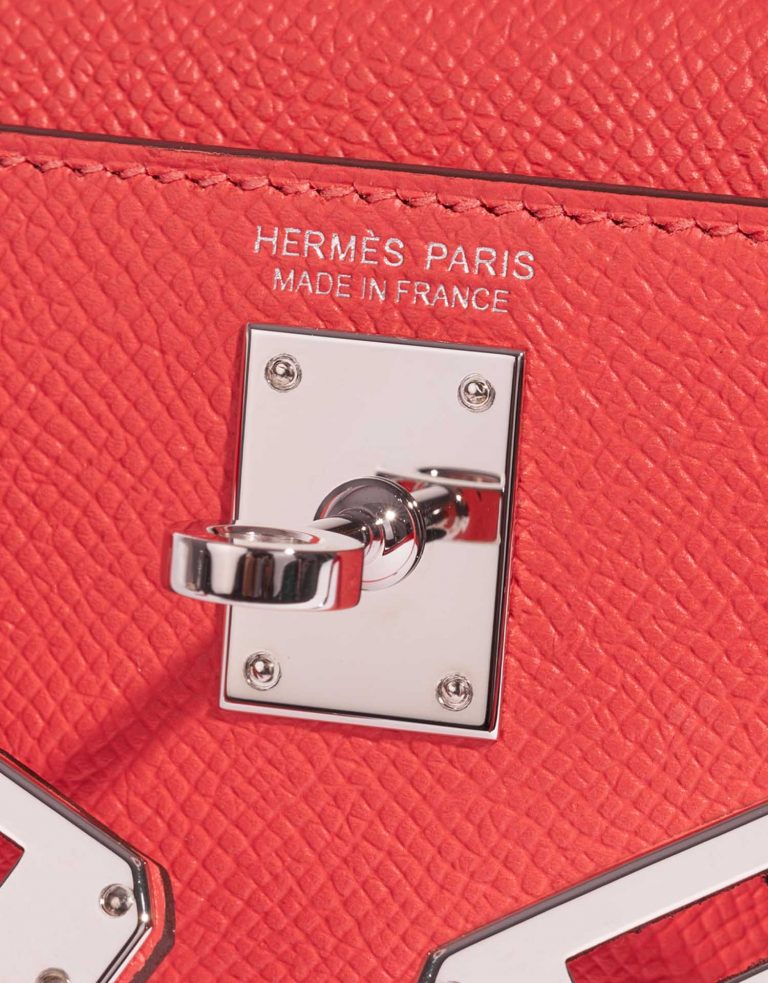 Pre-owned Hermès bag Kelly Mini Epsom Limited Edition Verso Rose Jaipur / Rouge Vif Rose Logo | Sell your designer bag on Saclab.com