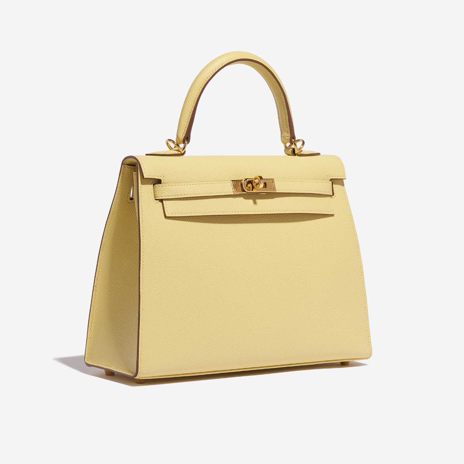 Hermès Kelly Limited Edition 25 Nata/Jaune Poussin/Sesame Sellier Tric —  The French Hunter