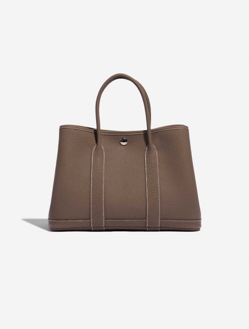 Pre-owned Hermès bag Garden Party 30 Veau Negonda Etoupe Brown Front | Sell your designer bag on Saclab.com