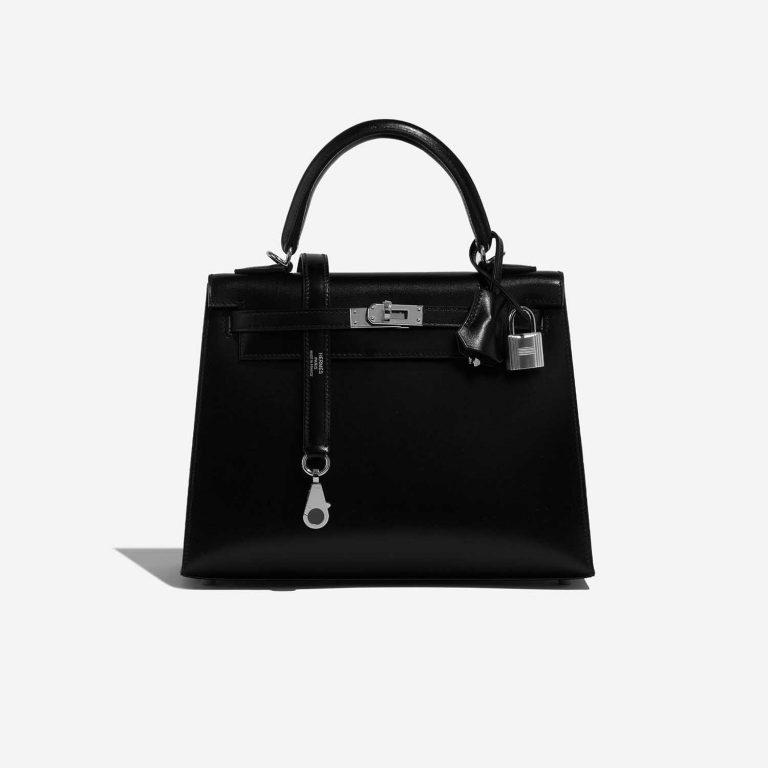 Pre-owned Hermès bag Kelly 25 Box Black Black Front | Sell your designer bag on Saclab.com