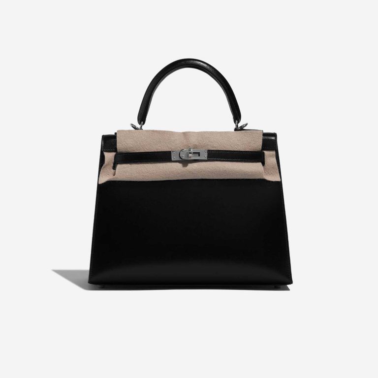 Pre-owned Hermès bag Kelly 25 Box Black Black Front Velt | Sell your designer bag on Saclab.com