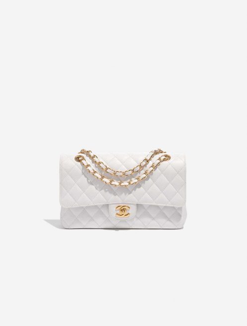 Pre-owned Chanel bag Timeless Medium Caviar White White Front | Sell your designer bag on Saclab.com