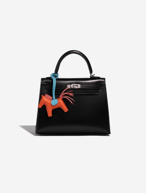 Pre-owned Hermès bag Rodeo PM Milo Lamb Feu / Blue Lagon / Rose Blue, Orange, Rose Detail | Sell your designer bag on Saclab.com