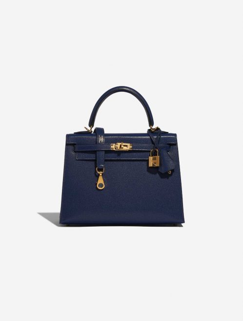 Gebrauchte Hermès Tasche Kelly 25 Chèvre Chamkila Blue Saphire Blue Front | Verkaufen Sie Ihre Designer-Tasche auf Saclab.com