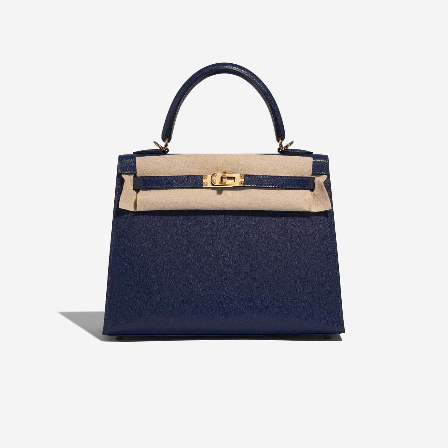 Gebrauchte Hermès Tasche Kelly 25 Chèvre Chamkila Blue Saphire Blue Front Velt | Verkaufen Sie Ihre Designer-Tasche auf Saclab.com