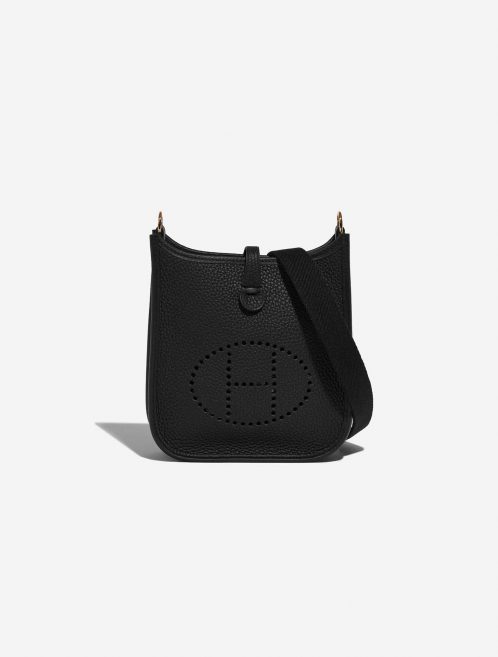 Pre-owned Hermès bag Evelyne 16 Taurillon Clemence Black Black Front | Sell your designer bag on Saclab.com