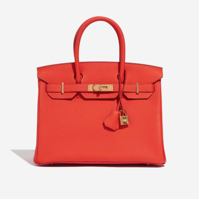 Pre-owned Hermès bag Birkin 30 Togo Capucine Orange Front | Sell your designer bag on Saclab.com