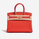 Pre-owned Hermès bag Birkin 30 Togo Capucine Orange Front Velt | Sell your designer bag on Saclab.com