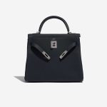 Pre-owned Hermès bag Kelly 28 Togo Bleu Nuit Blue Front Open | Sell your designer bag on Saclab.com