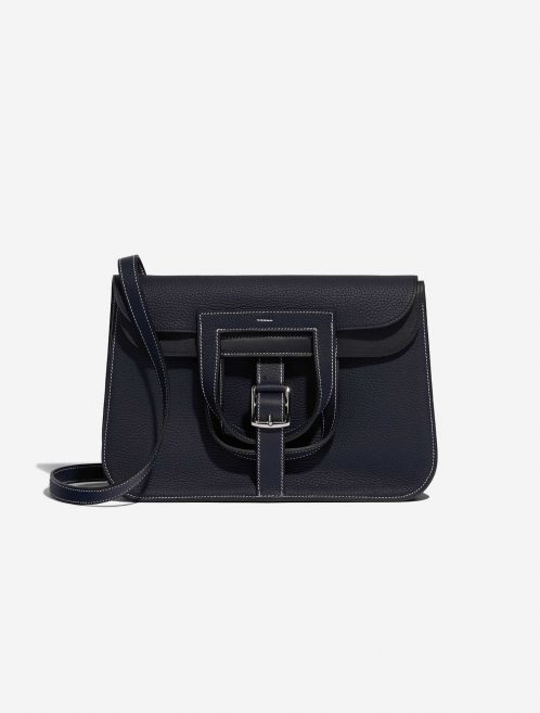 Sac Hermès d'occasion Halzan 31 Clémence Bleu Nuit / Black Black, Blue Front | Vendez votre sac de créateur sur Saclab.com