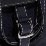 Pre-owned Hermès bag Halzan 31 Clemence Bleu Nuit / Black Black, Blue Closing System | Sell your designer bag on Saclab.com
