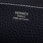 Pre-owned Hermès bag Halzan 31 Clemence Bleu Nuit / Black Black, Blue Logo | Sell your designer bag on Saclab.com