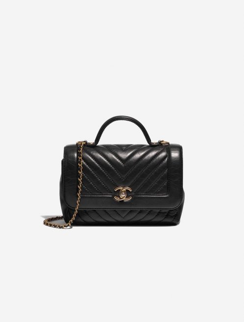 Pre-owned Chanel bag Timeless Handle Small Lamb Black Black Front | Sell your designer bag on Saclab.com