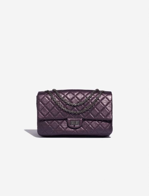 Pre-owned Chanel bag 2.55 Reissue 226 Lamb Mettalic Purple Violet Front | Sell your designer bag on Saclab.com
