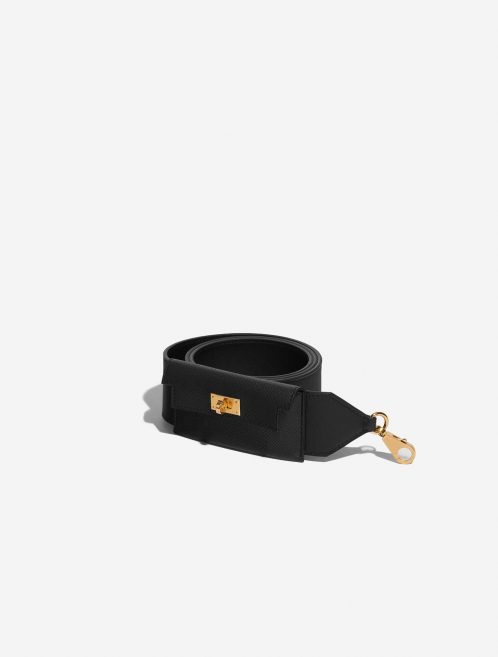 Pre-owned Hermès bag Kelly Pocket Strap Swift / Epsom Black Black Front | Sell your designer bag on Saclab.com