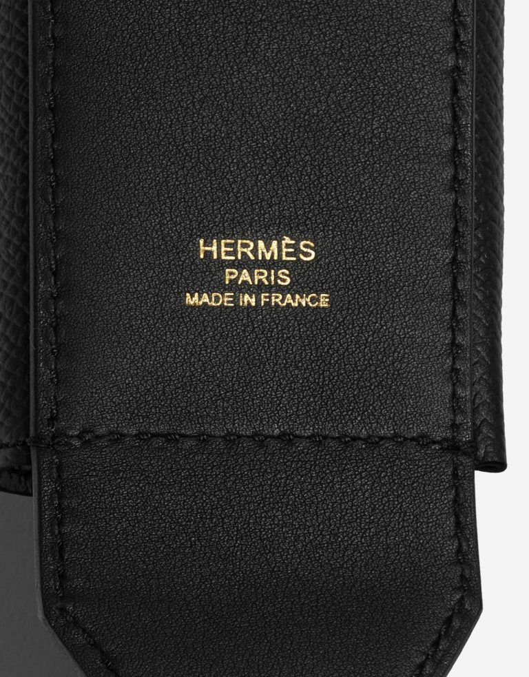 Pre-owned Hermès bag Kelly Pocket Strap Swift / Epsom Black Black Logo | Sell your designer bag on Saclab.com