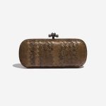 Pre-owned Bottega Veneta bag Knot Clutch Python Brown Brown Front | Sell your designer bag on Saclab.com