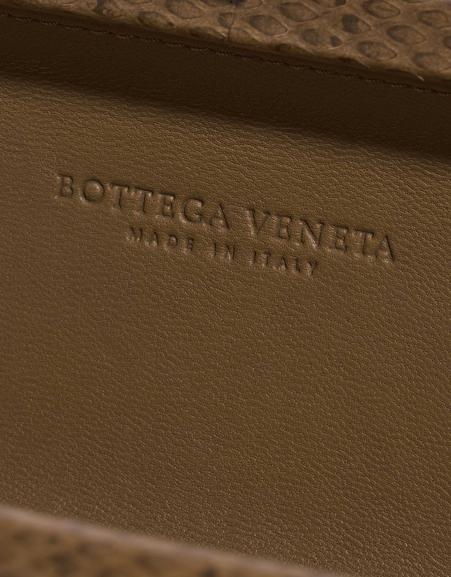Pre-owned Bottega Veneta bag Knot Clutch Python Brown Brown Logo | Sell your designer bag on Saclab.com