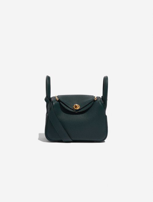 Pre-owned Hermès bag Lindy  20 Mini Taurillon Clemence Vert Cypress Green Front | Sell your designer bag on Saclab.com