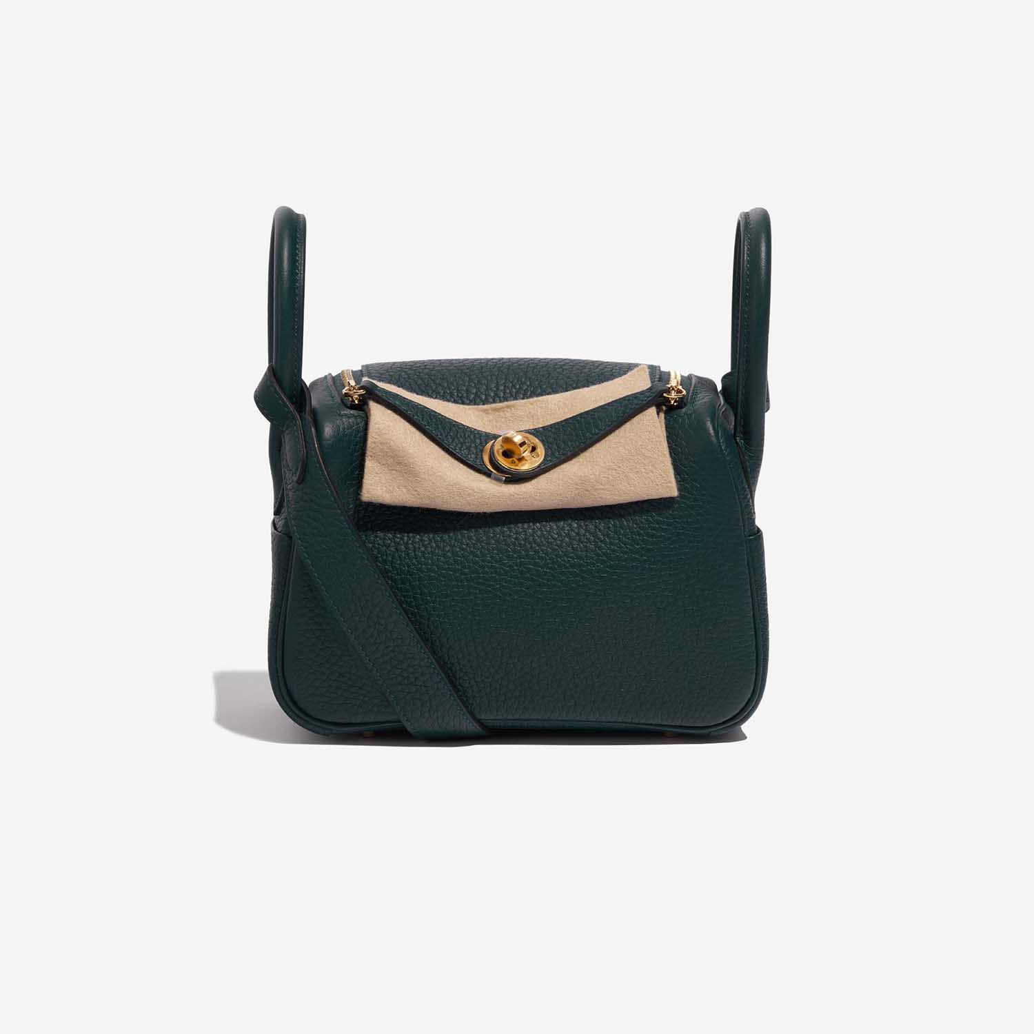 Hermes H079086 Mini Lindy Vert Cypress / CK60 Taurillon Clemence Shoul –  Italy Station