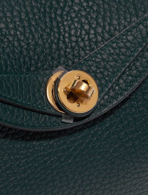 Pre-owned Hermès bag Lindy  20 Mini Taurillon Clemence Vert Cypress Green Closing System | Sell your designer bag on Saclab.com