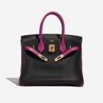 Pre-owned Hermès bag Birkin HSS 30 Swift Black / Rose Pourpre Black, Rose Front | Sell your designer bag on Saclab.com