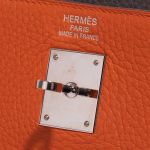 Pre-owned Hermès bag Kelly 35 Harlequin Togo Orange /  Etain / Blue Lin / Sanguine / Blue Hydra / Gold Multicolour Logo | Sell your designer bag on Saclab.com