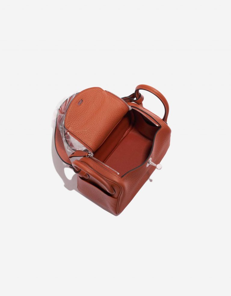 Pre-owned Hermès bag Lindy 20 Mini Clemence Cuivre Red Inside | Sell your designer bag on Saclab.com