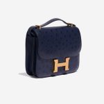 Pre-owned Hermès bag Constance 18 Ostrich Bleu Saphir Blue Side Front | Sell your designer bag on Saclab.com