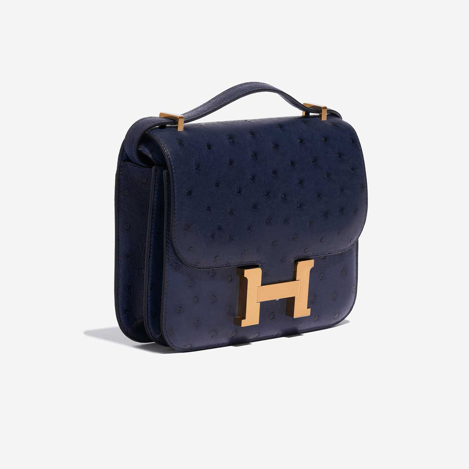Pre-owned Hermès Tasche Constance 18 Ostrich Bleu Saphir Blue Side Front | Verkaufen Sie Ihre Designer-Tasche auf Saclab.com