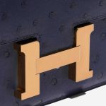 Pre-owned Hermès bag Constance 18 Ostrich Bleu Saphir Blue Closing System | Sell your designer bag on Saclab.com