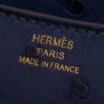 Pre-owned Hermès bag Constance 18 Ostrich Bleu Saphir Blue Logo | Sell your designer bag on Saclab.com