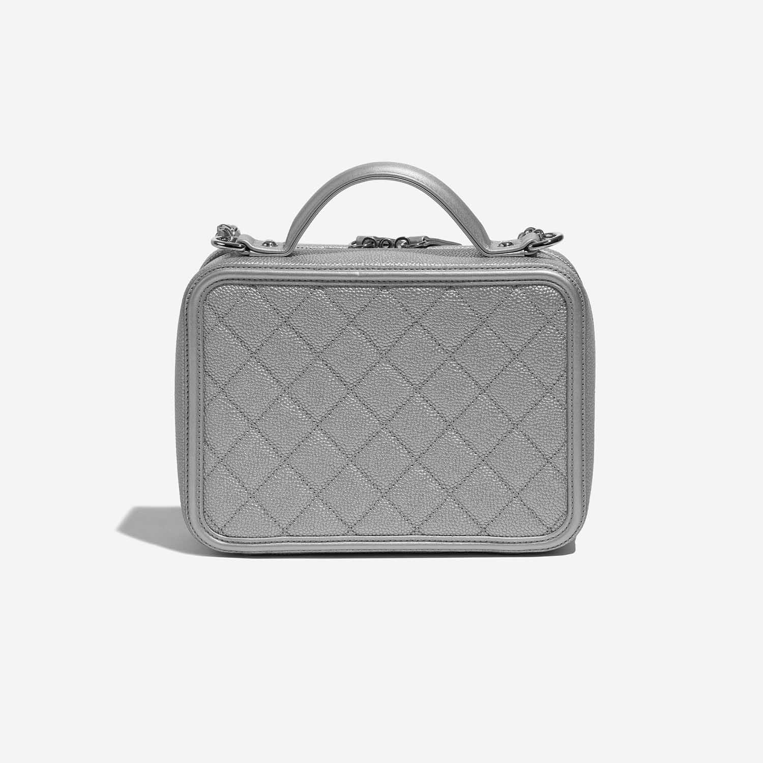 Gebrauchte Chanel Tasche Vanity Case Medium Caviar-Leder Silver Silver Back | Verkaufen Sie Ihre Designer-Tasche auf Saclab.com