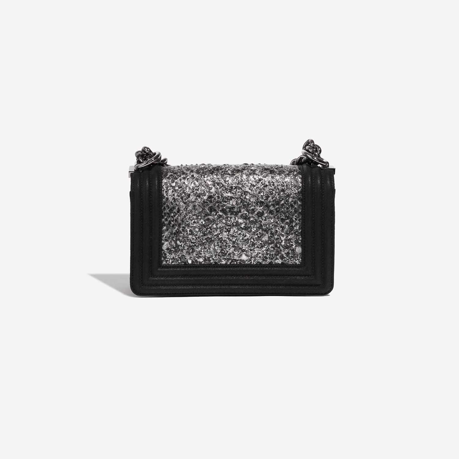 Pre-owned Chanel bag Boy Small Python Silver / Black Black, Silver Back | Sell your designer bag on Saclab.com