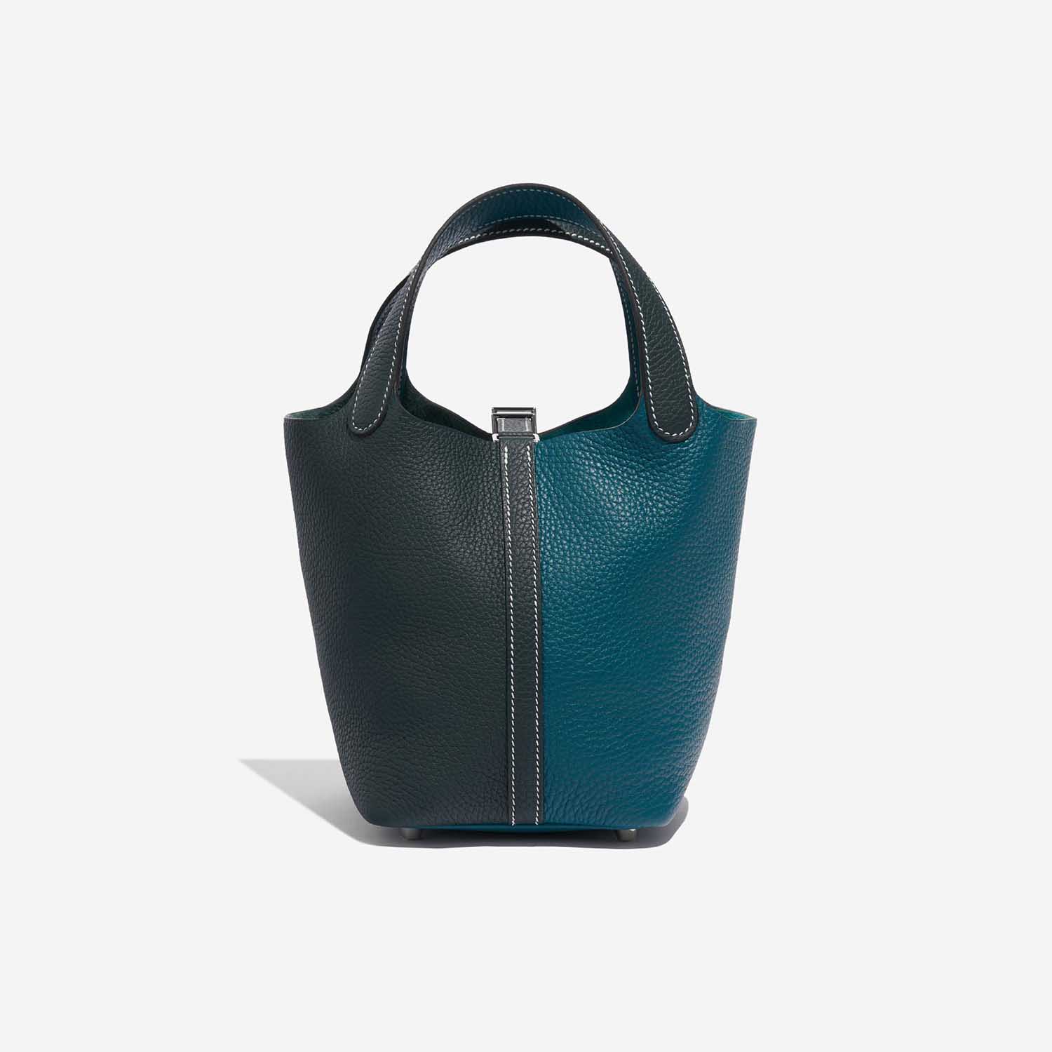 Pre-owned Hermès bag Picotin 18 Taurillon Clemence Vert Cypress / Vert Bosphore Green Back | Sell your designer bag on Saclab.com
