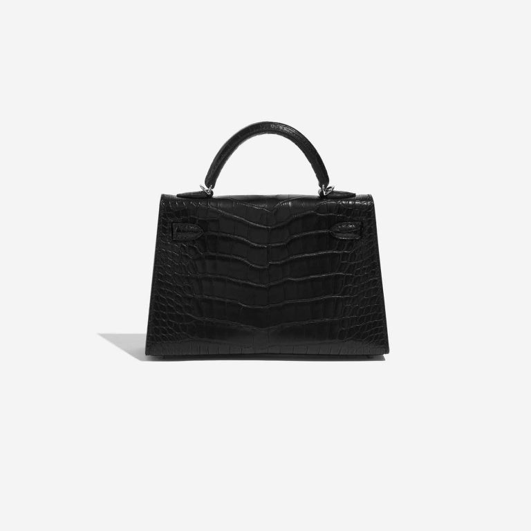 Pre-owned Hermès bag Kelly Mini Matte Alligator Black Black Back | Sell your designer bag on Saclab.com