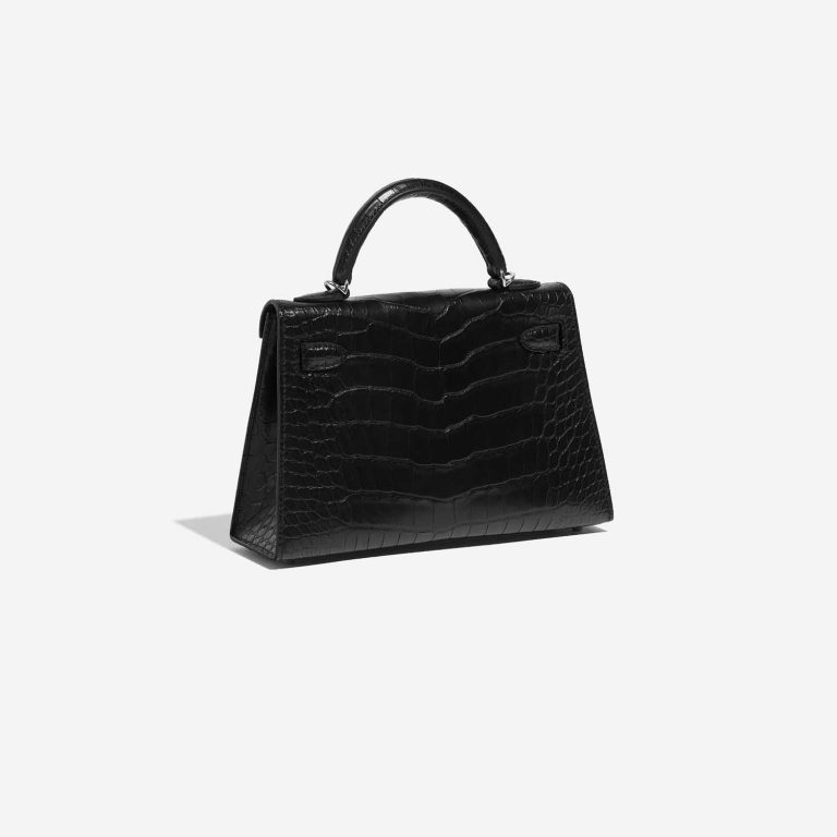 Pre-owned Hermès bag Kelly Mini Matte Alligator Black Black Side Back | Sell your designer bag on Saclab.com