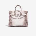 Pre-owned Hermès bag Birkin 25 Niloticus Crocodile Himalaya Blanc Brown, White Front Open | Sell your designer bag on Saclab.com