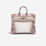 Pre-owned Hermès bag Birkin 25 Niloticus Crocodile Himalaya Blanc Brown, White Front Velt | Sell your designer bag on Saclab.com
