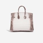 Pre-owned Hermès bag Birkin 25 Niloticus Crocodile Himalaya Blanc Brown, White Back | Sell your designer bag on Saclab.com
