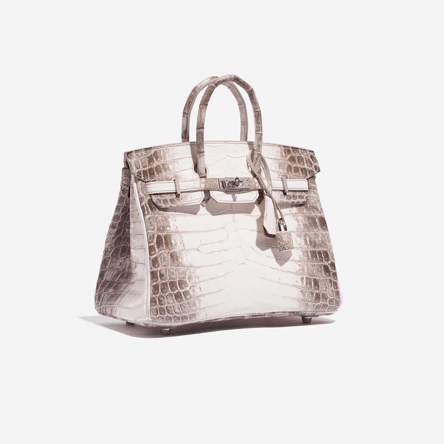 Pre-owned Hermès Tasche Birkin 25 Niloticus Crocodile Himalaya Blanc Brown, White Side Front | Verkaufen Sie Ihre Designer-Tasche auf Saclab.com